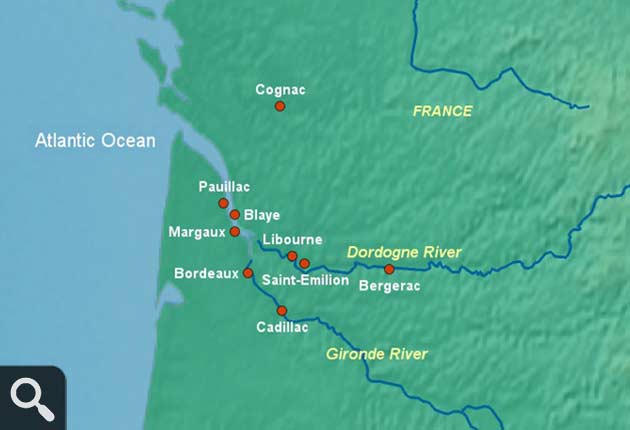 Bordeaux River Map