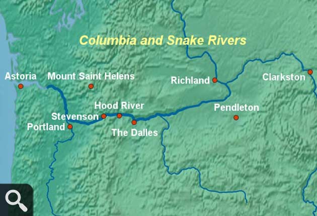 Columbia and Snake River Map