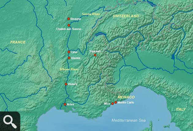 Rhone River Map
