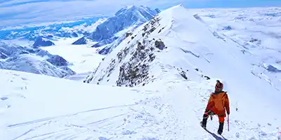 Mountaineer on Mt. Denali