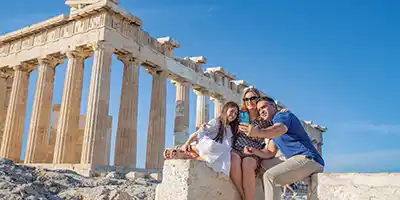 Family in Athens, Greece