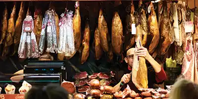 Meat market in Barcelona