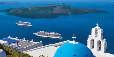 Viking ships in Santorini